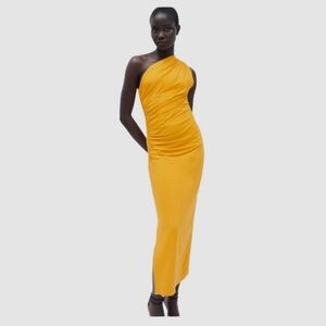 Zara Vibrant Yellow One-Shoulder Dress